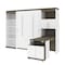 Bestar Orion 118W Full Murphy Bed with Shelving and Fold-Out Desk (119W), White & Walnut Grey 116866-000017 - alternate 1
